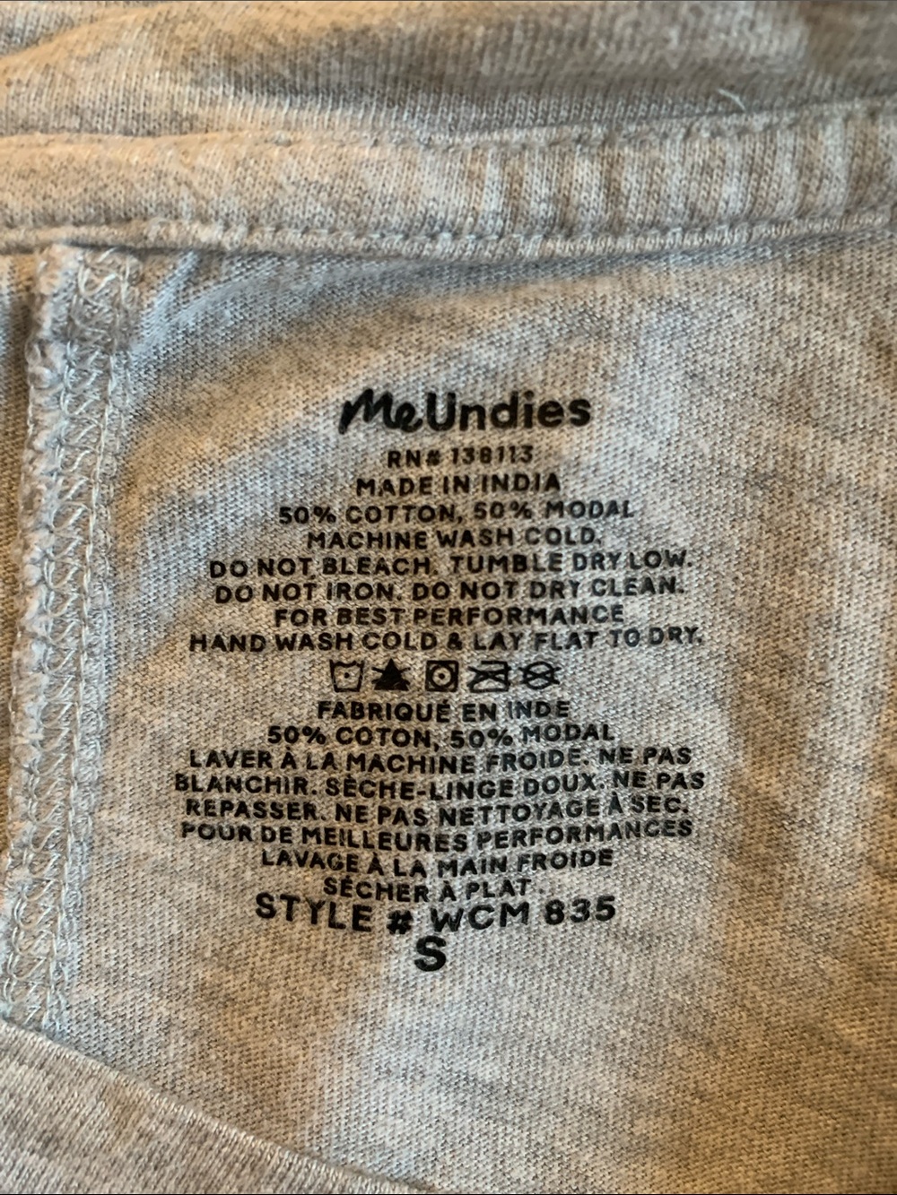 Grey meundies tank top size small - Picture 2 of 2
